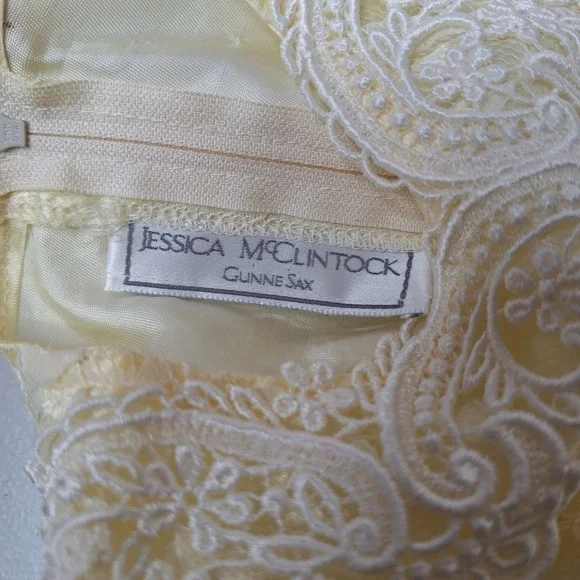 Gunne Sax Jessica McClintock Girls Lace Dress Toddler Formal Party Ivory Vintage